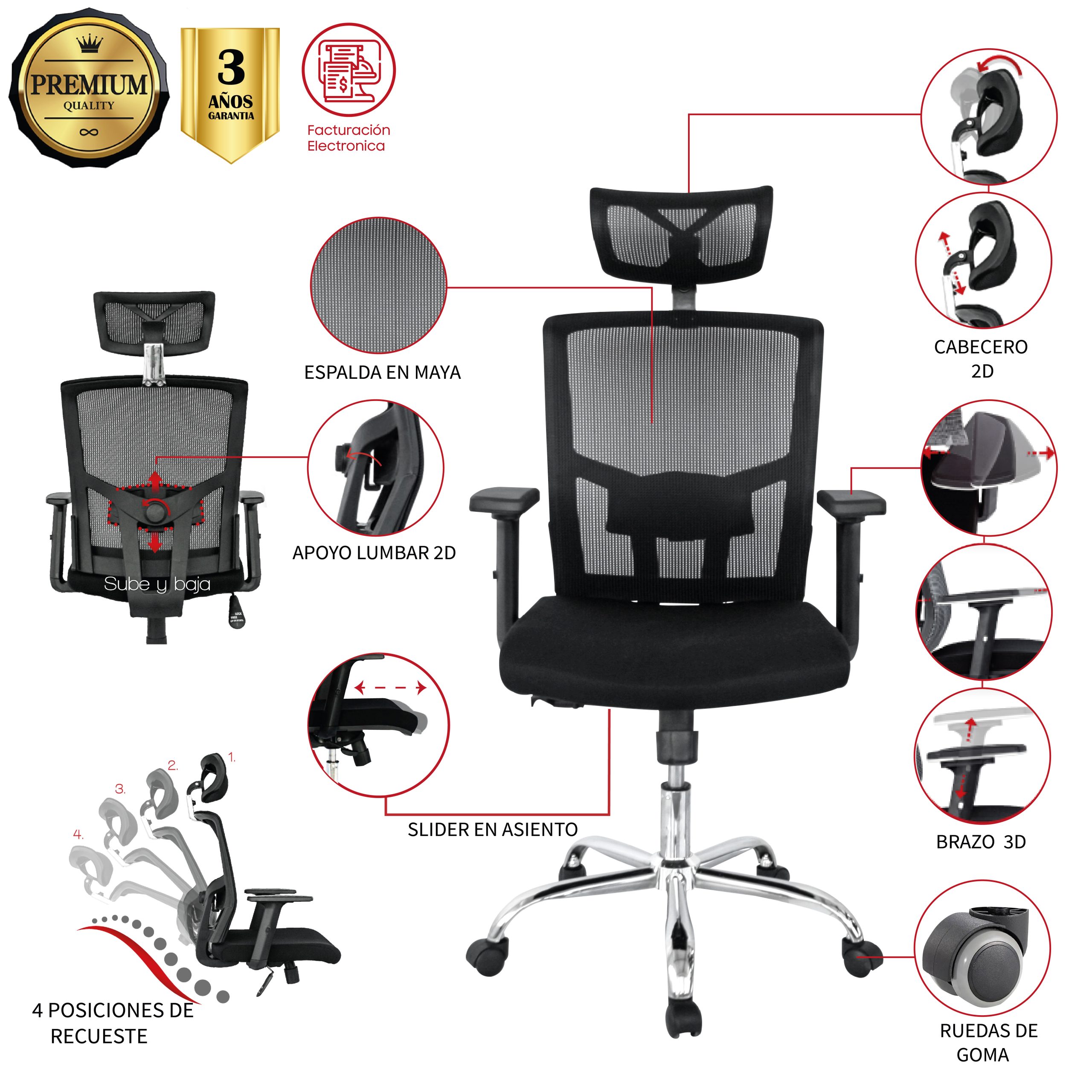 SILLA DE OFICINA ENCINO PRESIDENTE PREMIUM - Image 2