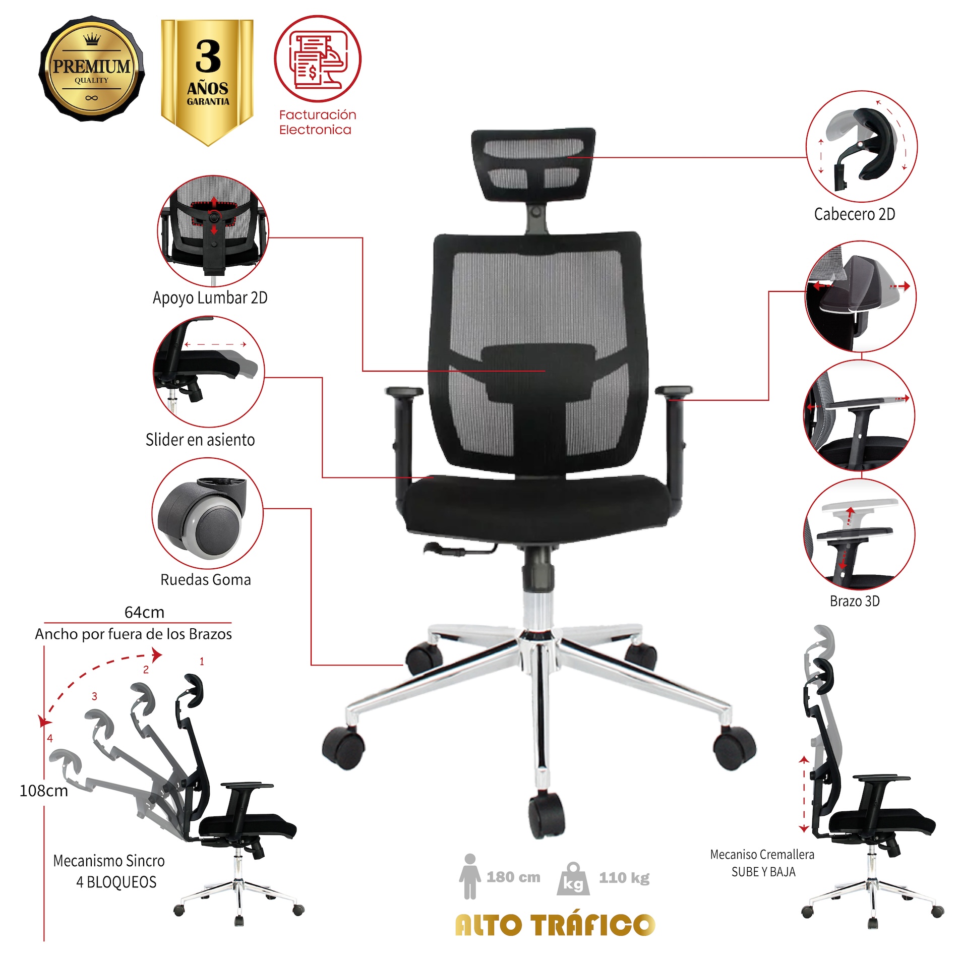 SILLA DE OFICINA CURITI PREMIUM - Image 6