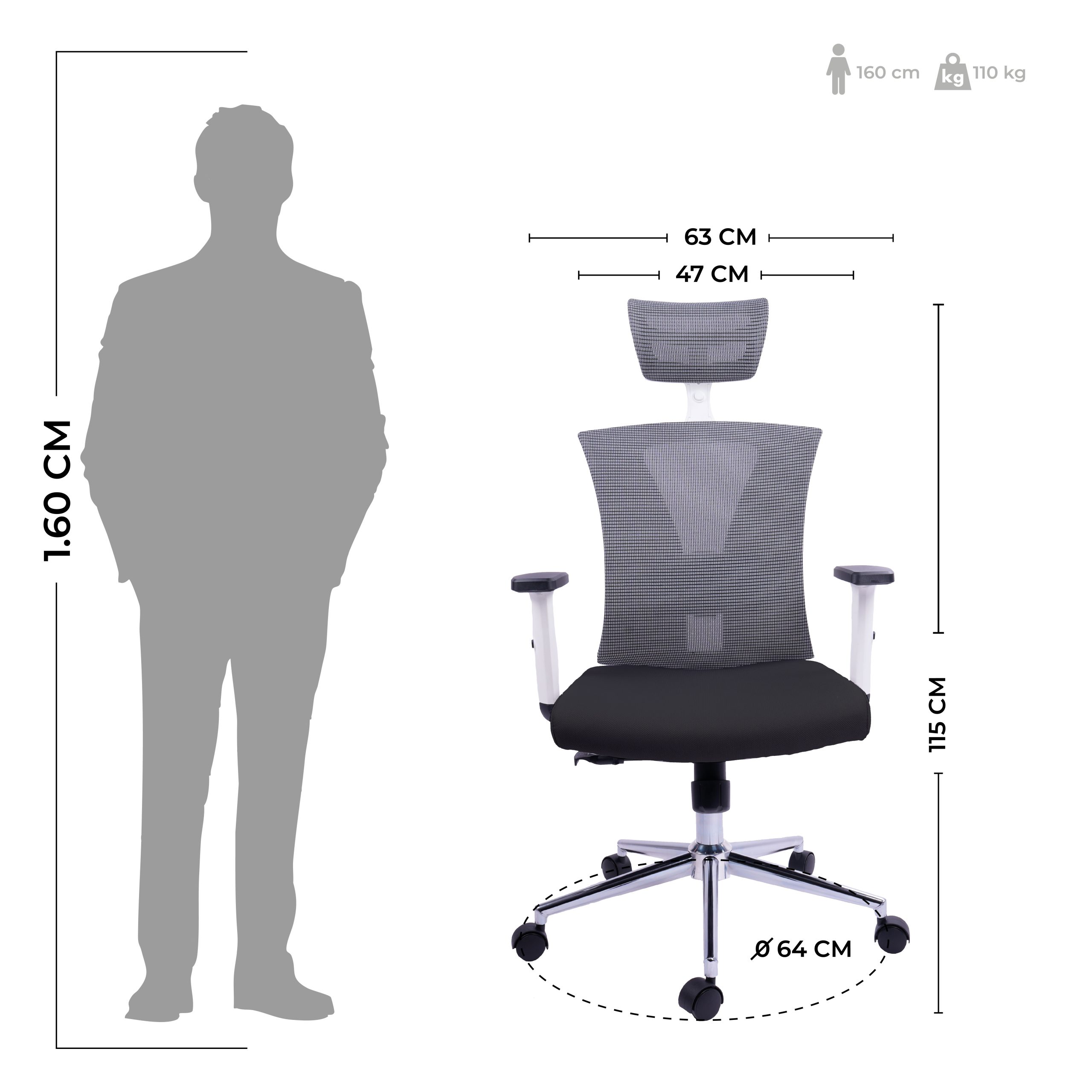 SILLA DE OFICINA LA URIBE PRESIDENTE PREMIUM - Image 7