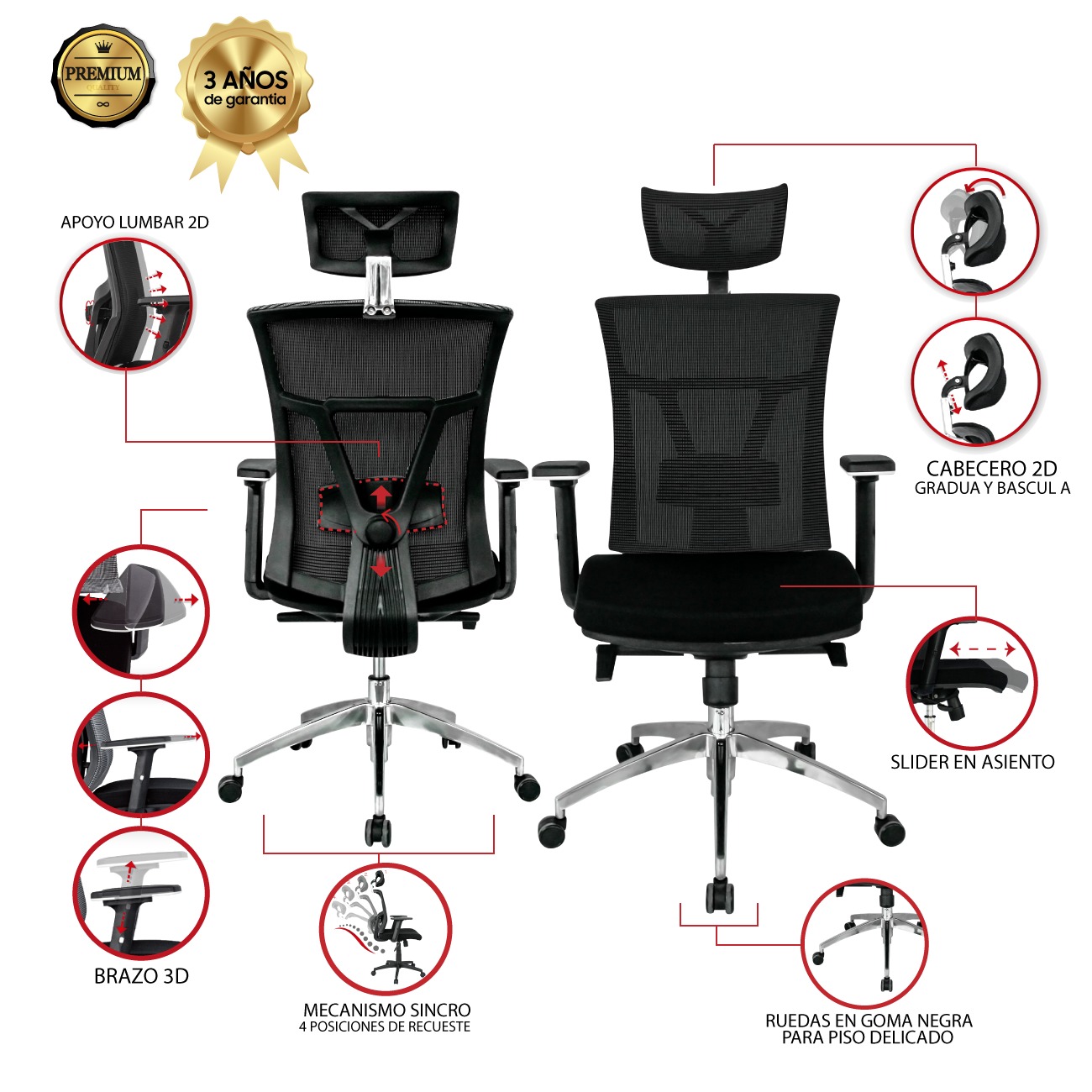 SILLA DE OFICINA VETA PRESIDENTE PREMIUM - Image 2