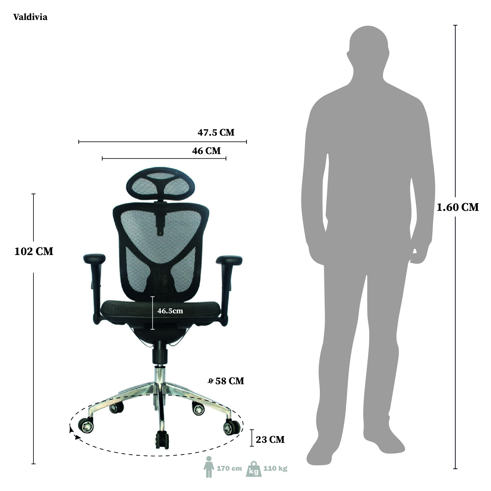 SILLA DE OFICINA VALDIVIA PRESIDENTE PREMIUM - Image 7