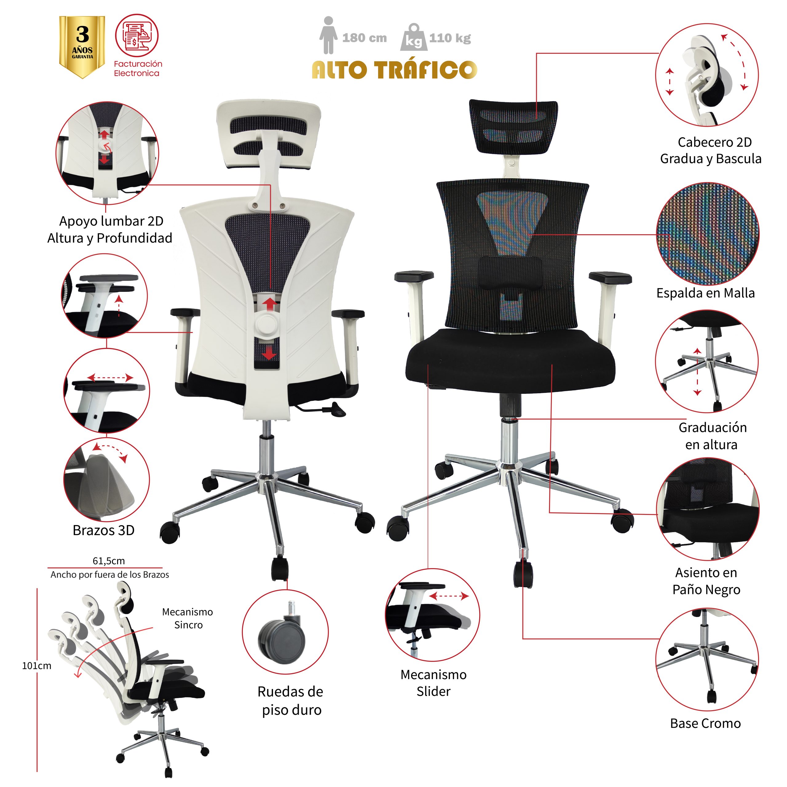 SILLA DE OFICINA PUERTO LLERAS PREMIUM - Image 2