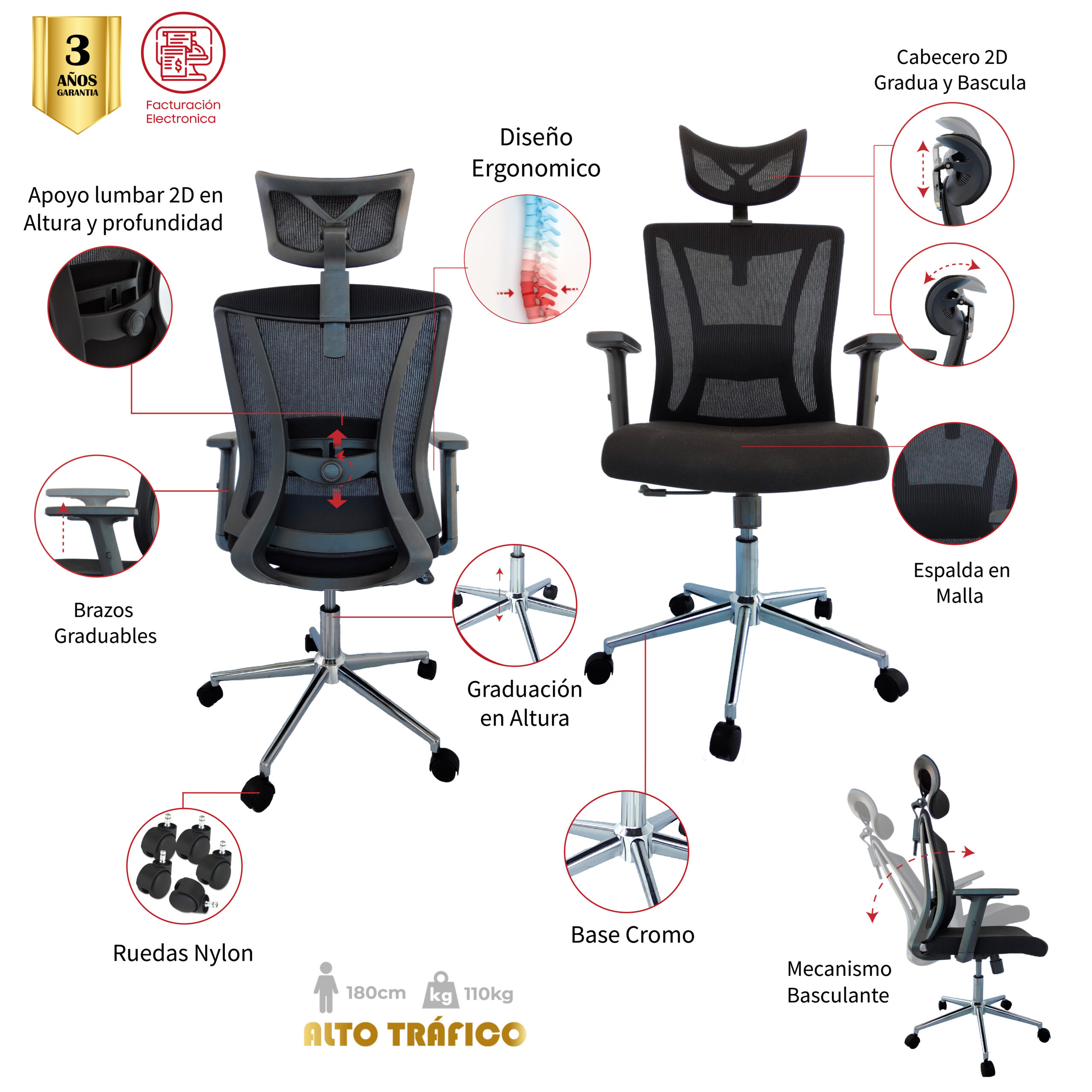 SILLA DE OFICINA RIO SUCIO PRESIDENTE - Image 5