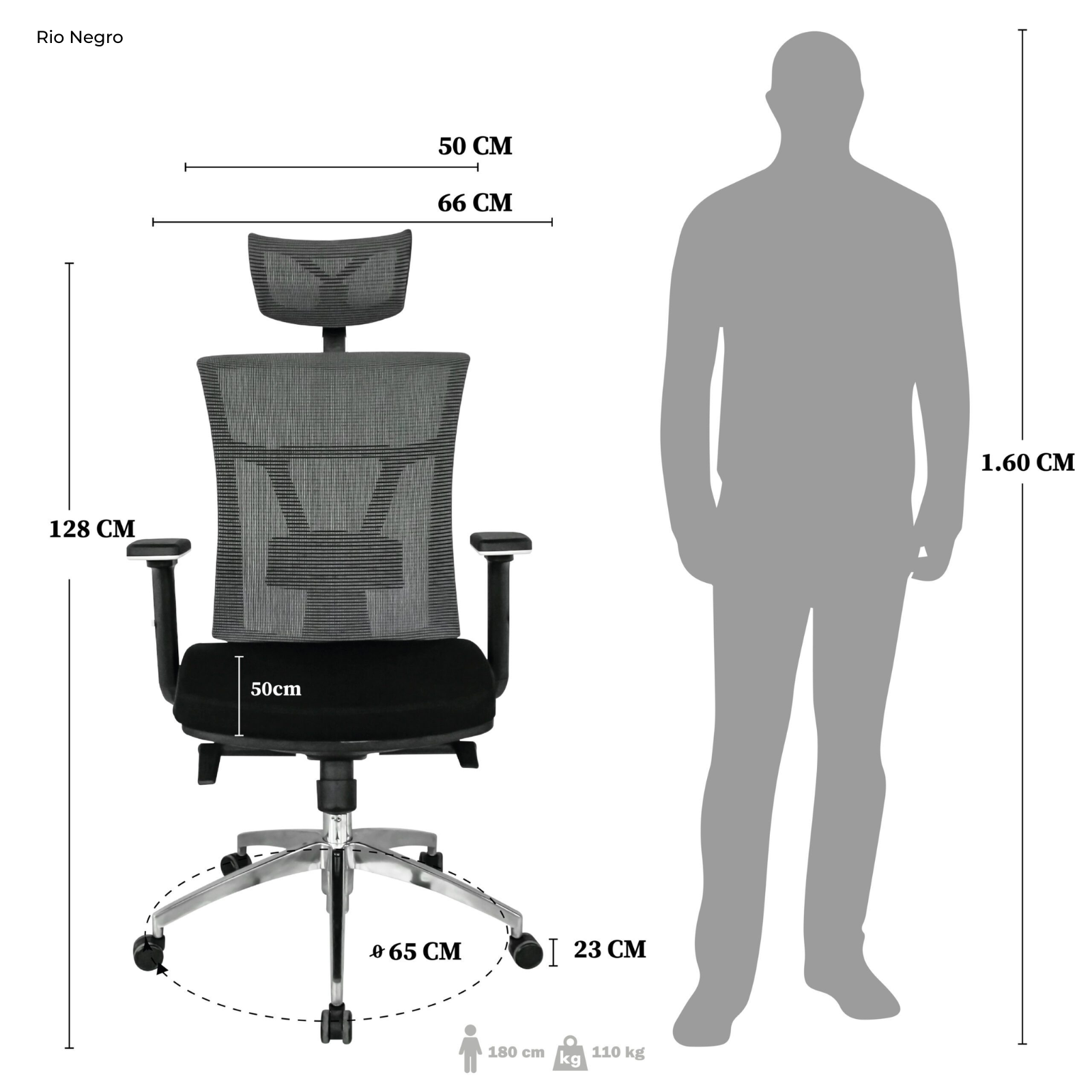 SILLA DE OFICINA RIO NEGRO PRESIDENTE PREMIUM - Image 7