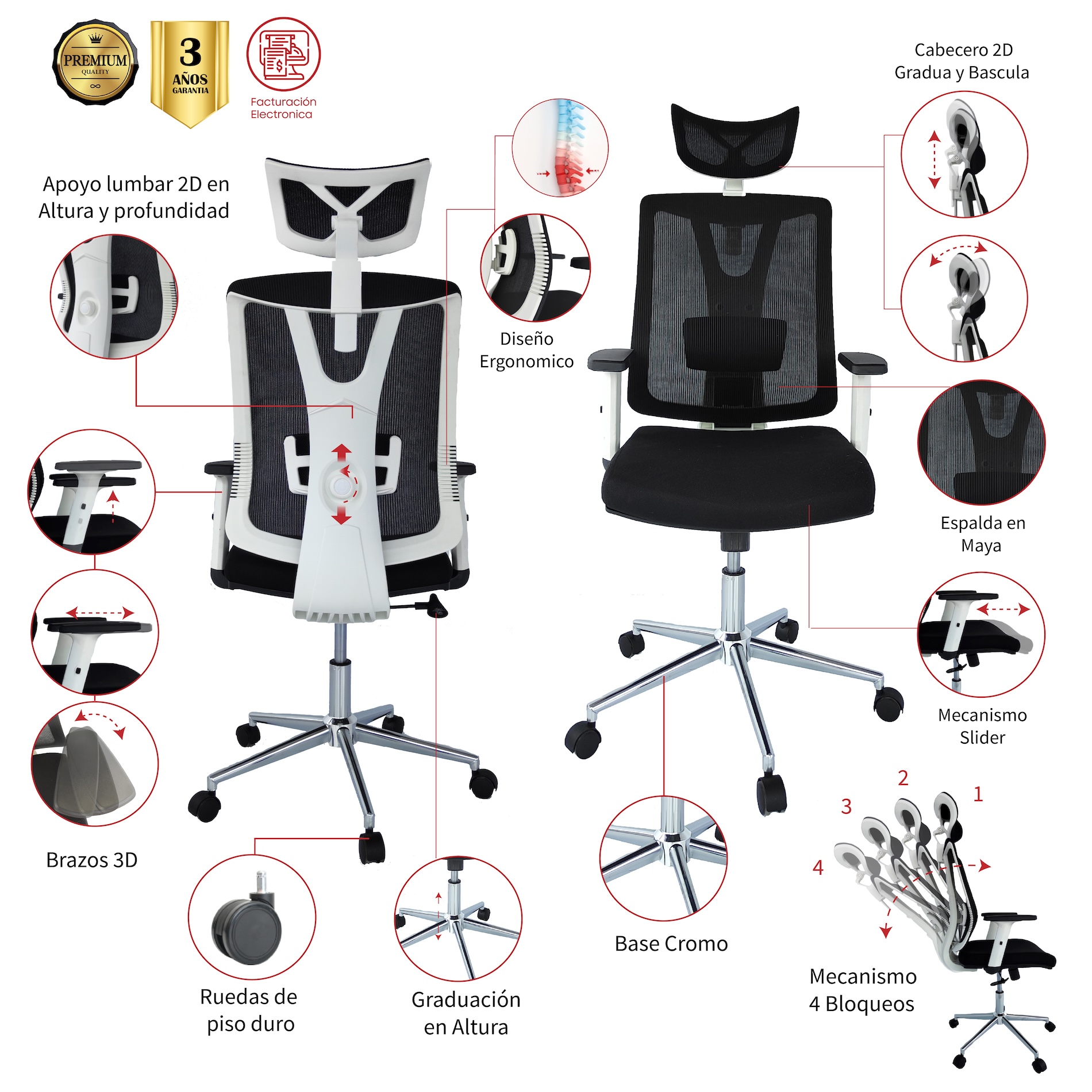 SILLA DE OFICINA TEORAMA PRESIDENTE PREMIUM - Image 6