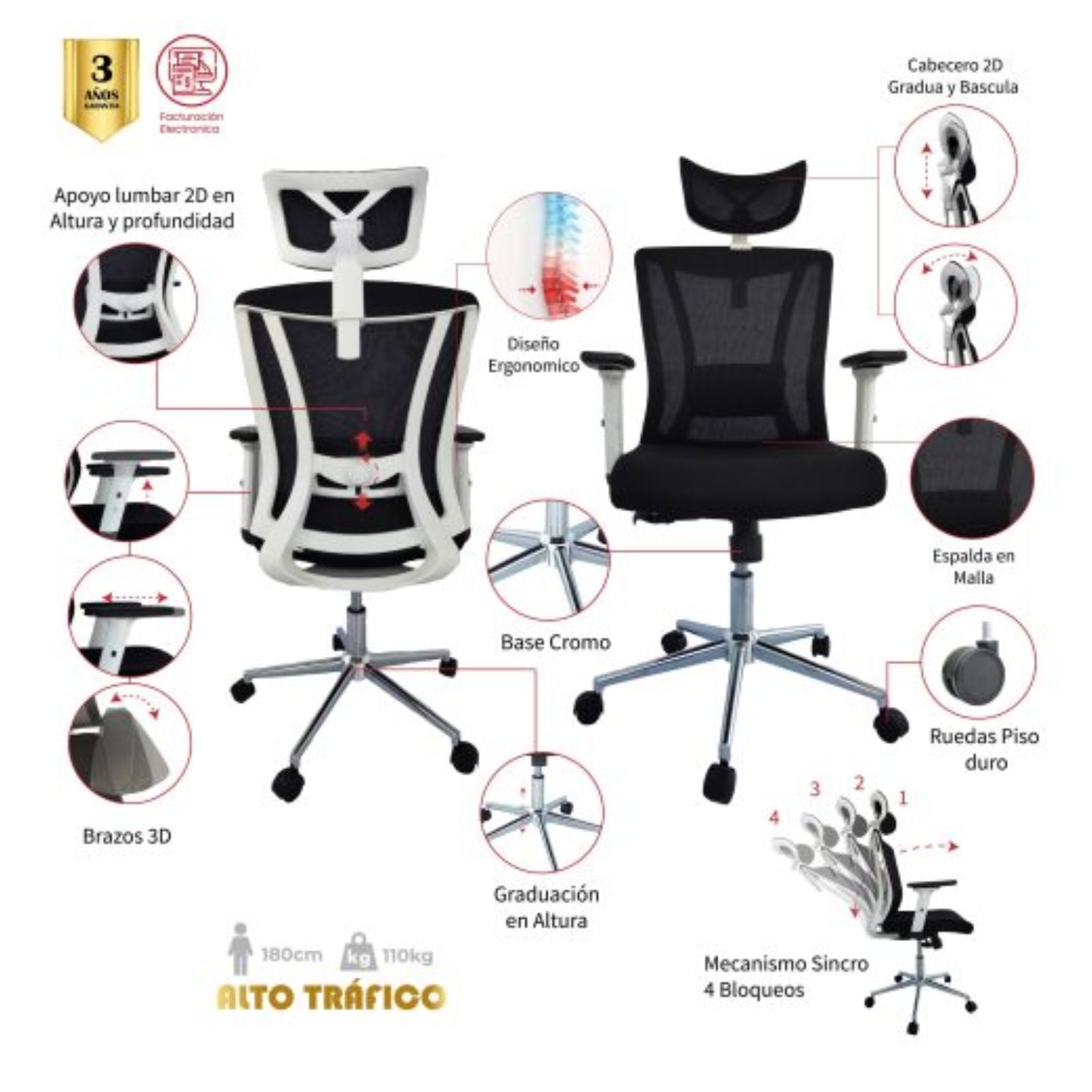 SILLA DE OFICINA UBALA PRESIDENTE PREMIUM - Image 2