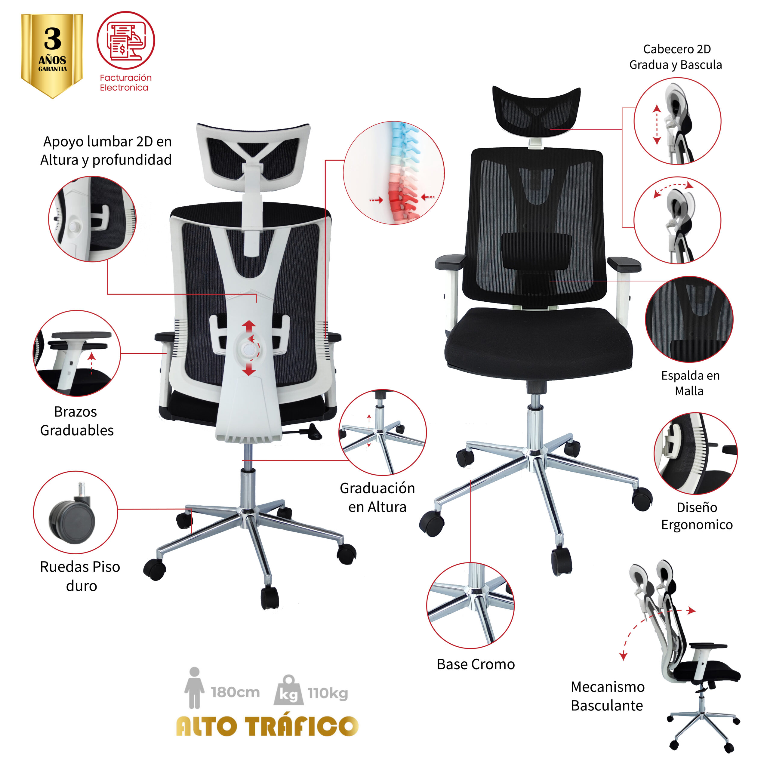 SILLA DE OFICINA VILLAPINZÓN PRESIDENTE - Image 6