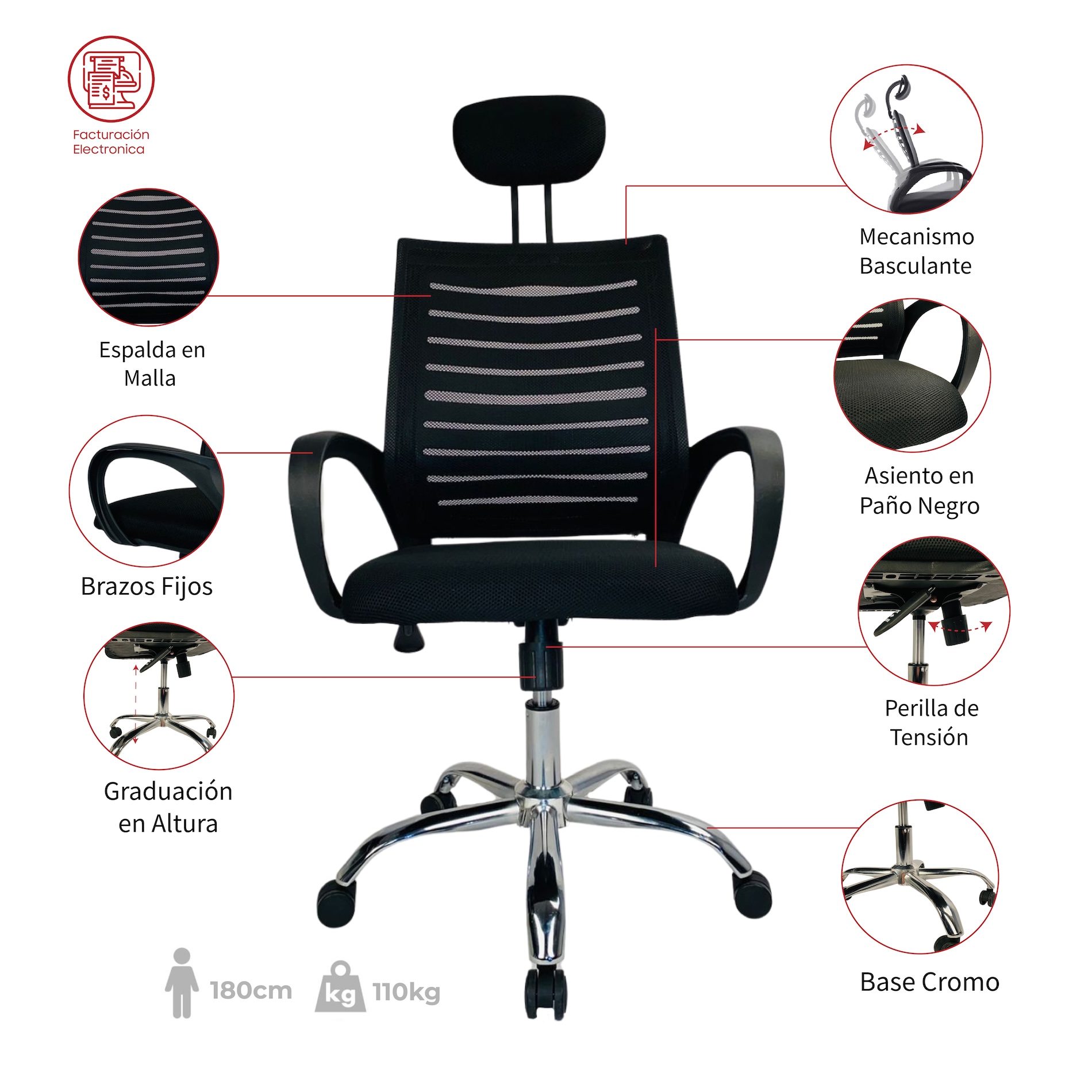 SILLA DE OFICINA TARAZA PRESIDENTE - Image 5