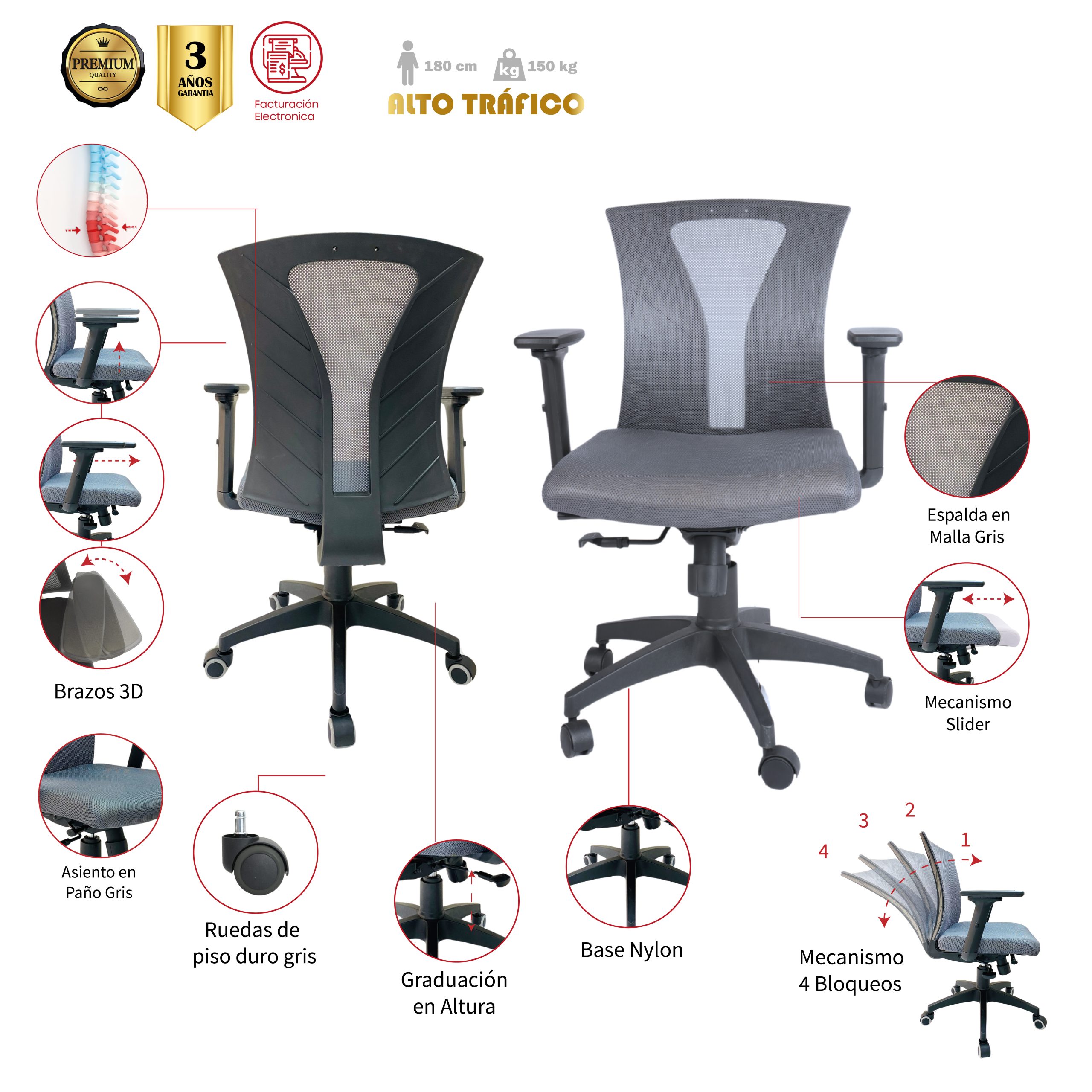 SILLA DE OFICINA TENA PRESIDENTE PREMIUM - Image 2