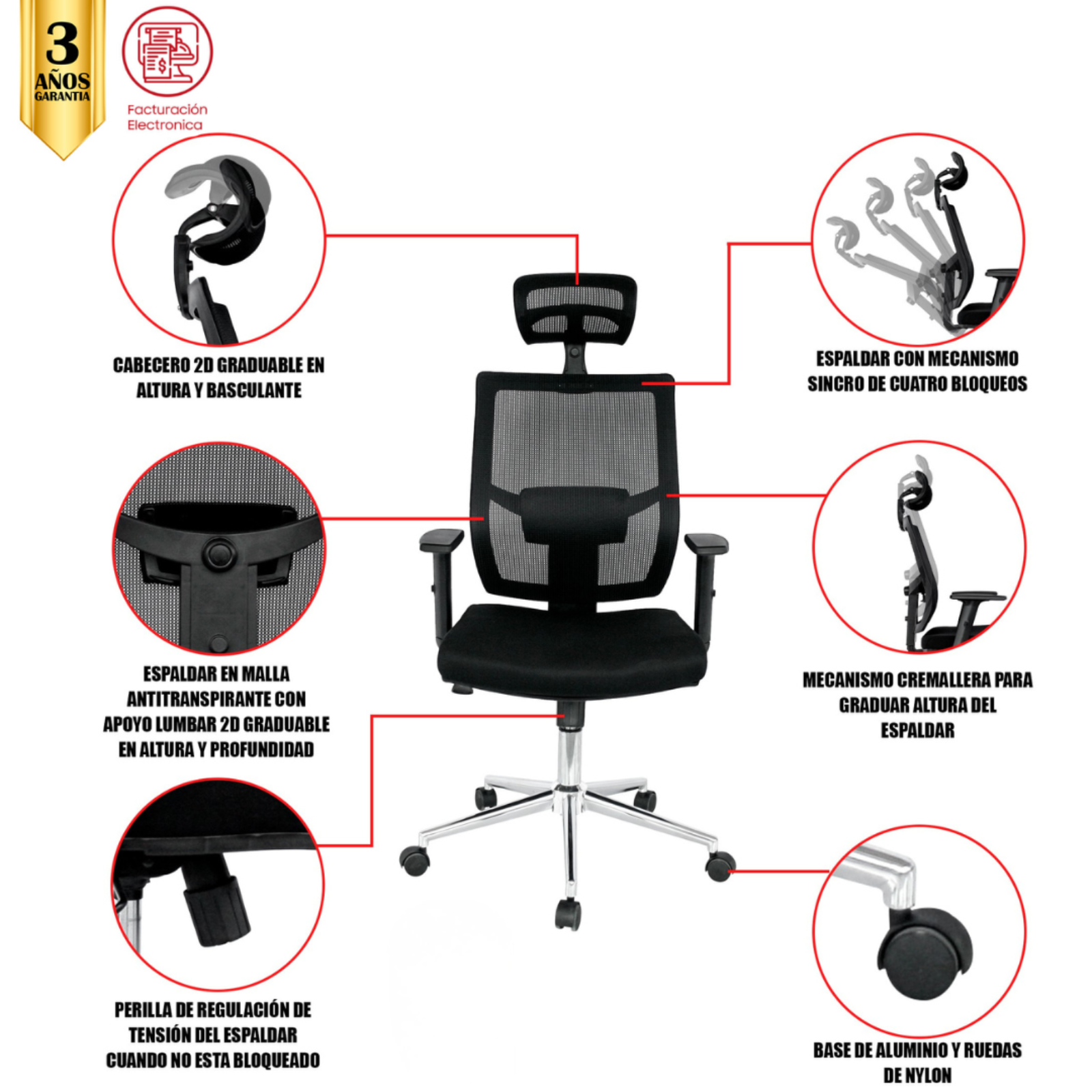 SILLA DE OFICINA BUGA PRESIDENTE - Image 5