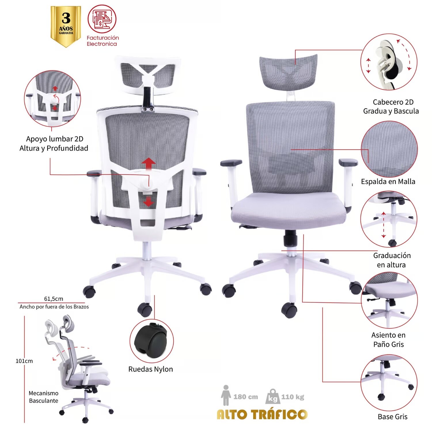 SILLA DE OFICINA FUENTE DE ORO PRESIDENTE - Image 5