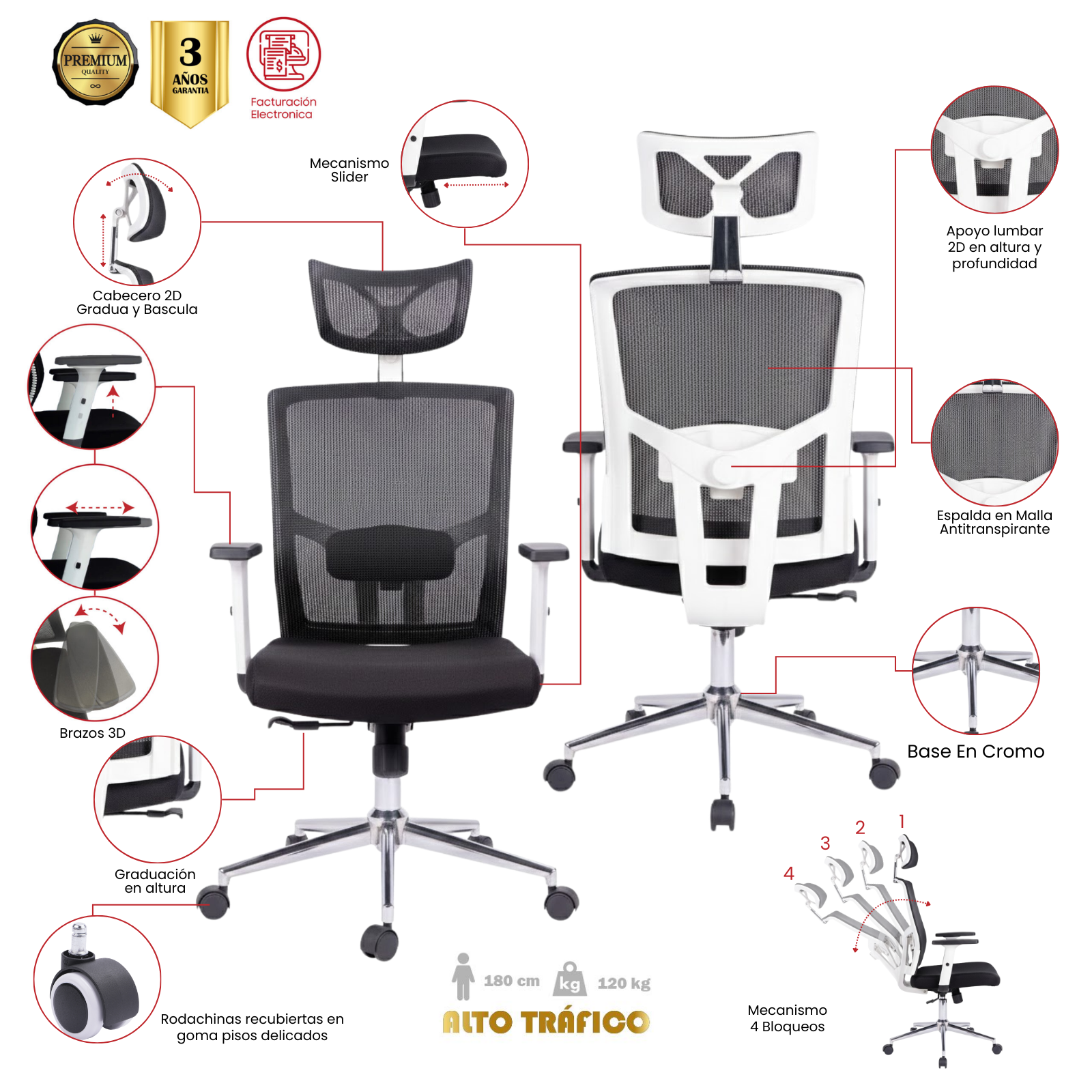 SILLA DE OFICINA LA PAZ PREMIUM - Image 7