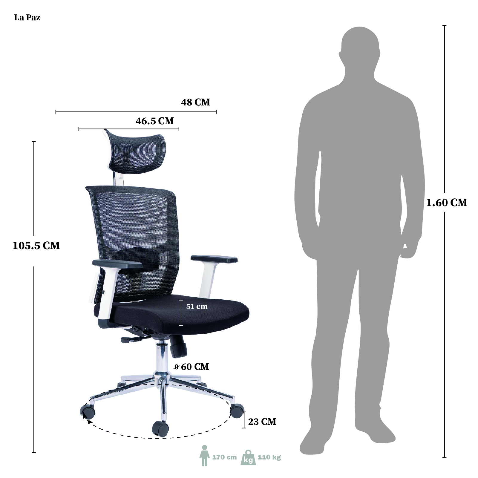SILLA DE OFICINA LA PAZ PREMIUM - Image 6